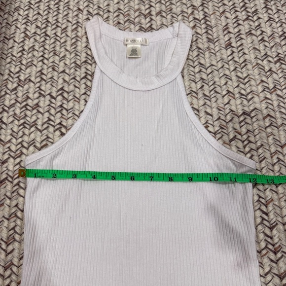 Bozzolo White High Neck Ribbed Cropped Tank Top - Picture 5 of 6
